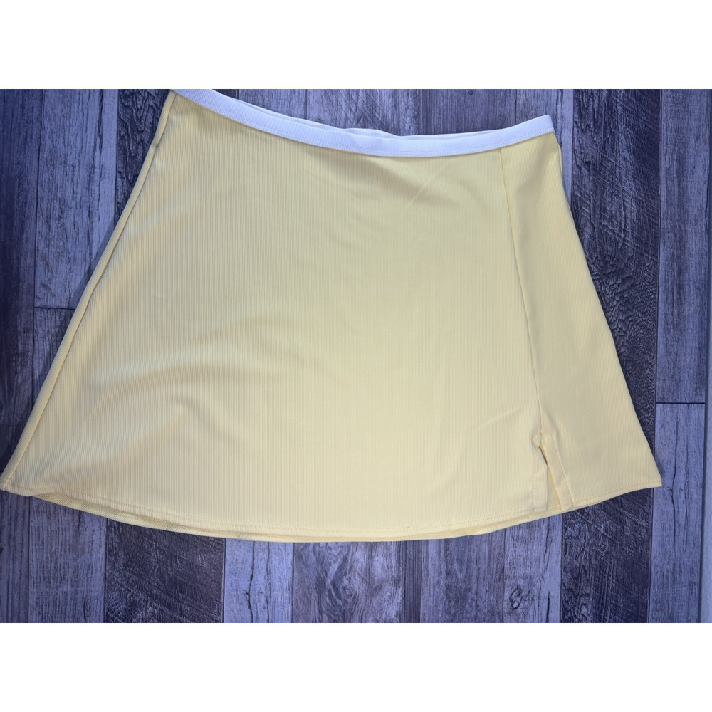 Wilo The‎ Label Skirt Womens Small Yellow White Ribbed Athletic Preppy Wear